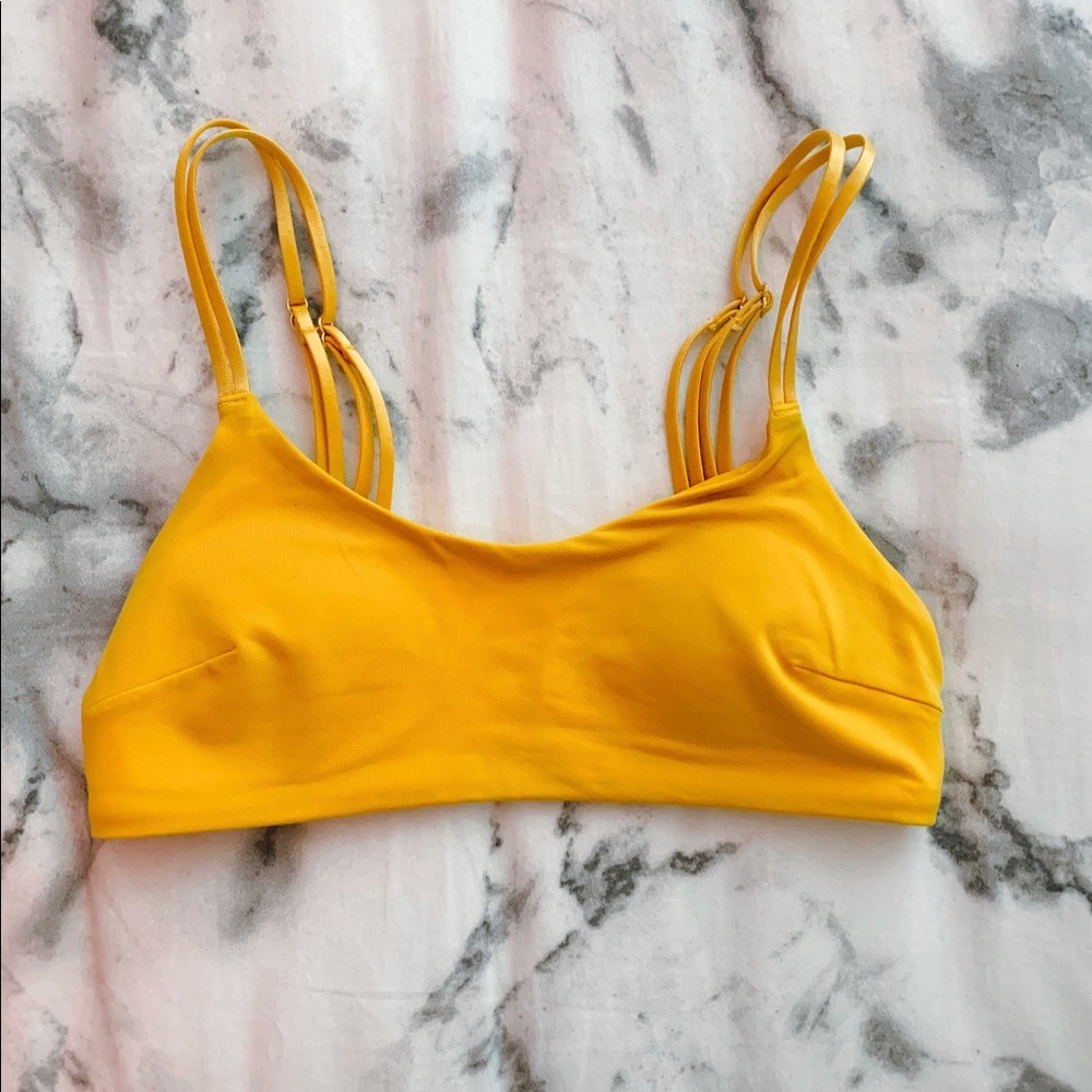 Yellow square bikini top